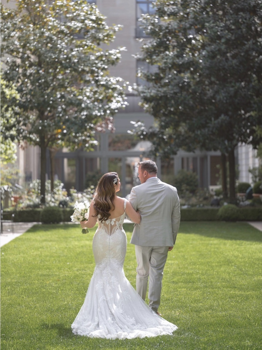 Martina Liana 1338 - Off-Shoulder Fully Beaded Lace Mermaid Wedding Dress Ivory - Picture 5 of 8